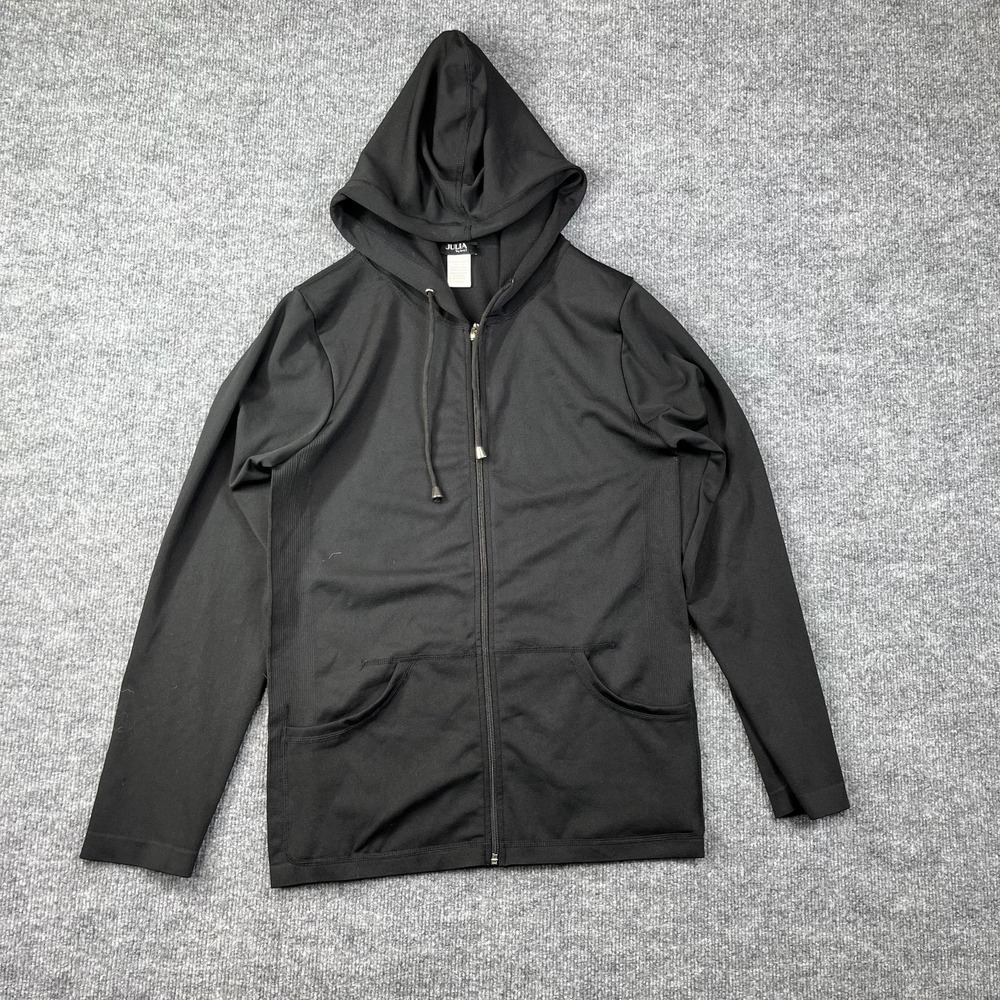 Julia By Love J‎ Hoodie Womens 1X/2X Black Full Zip Training Yoga Athleisure